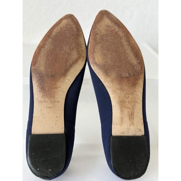 Corso Como Women’s Julia Knit Pointed Toe Flats Slip On Shoes 7.5 Navy Comfort - Picture 7 of 7